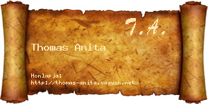 Thomas Anita névjegykártya